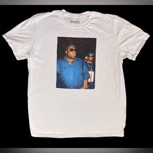 The Notorious B.I.G. x Puff Daddy Rap Tee 90s Style White T-Shirt Size Medium
